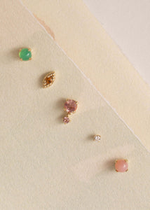 10-Karat Eye ear stud with Pink Tourmaline