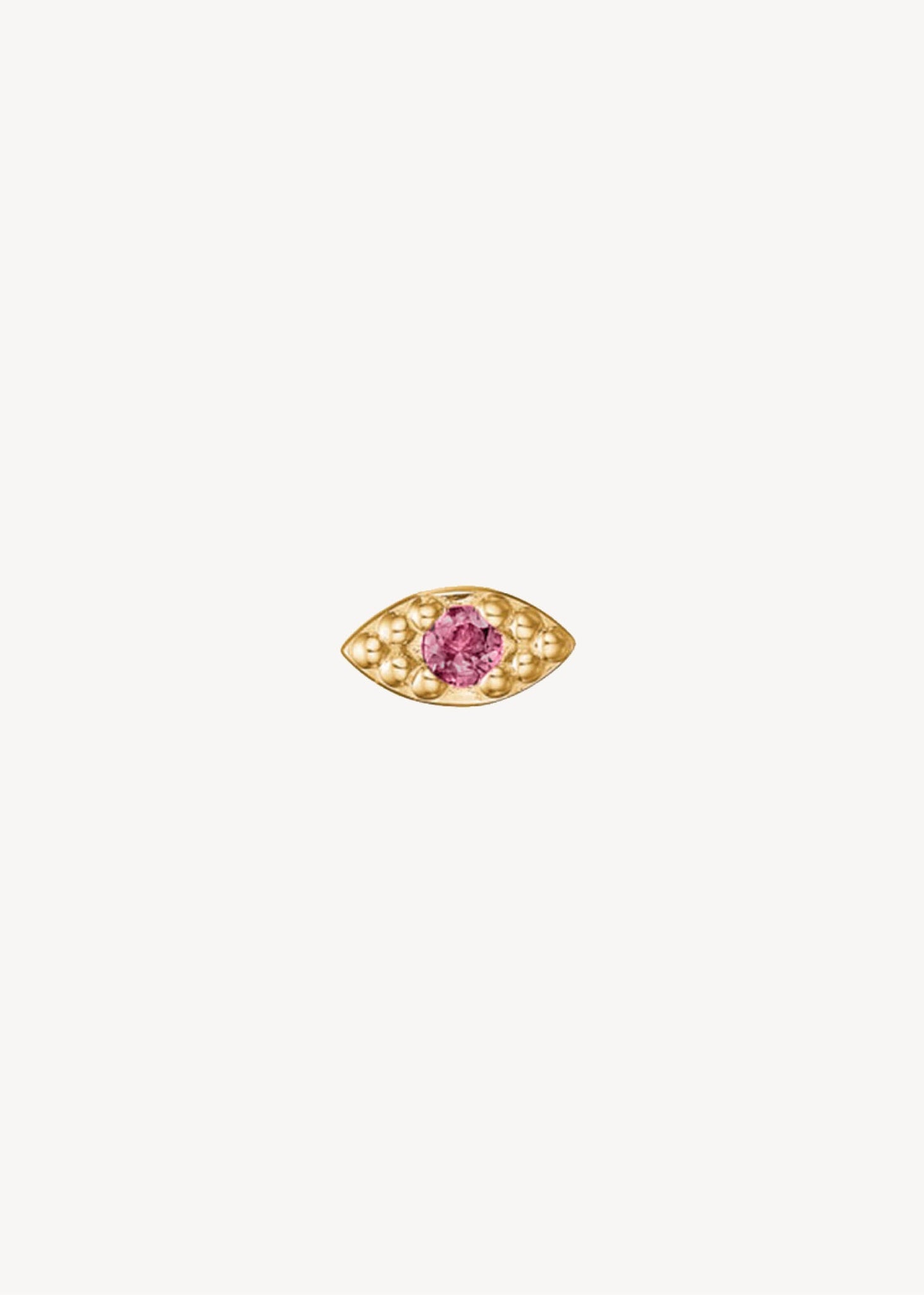 10-Karat Eye ear stud with Pink Tourmaline