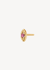 10-Karat Eye ear stud with Pink Tourmaline