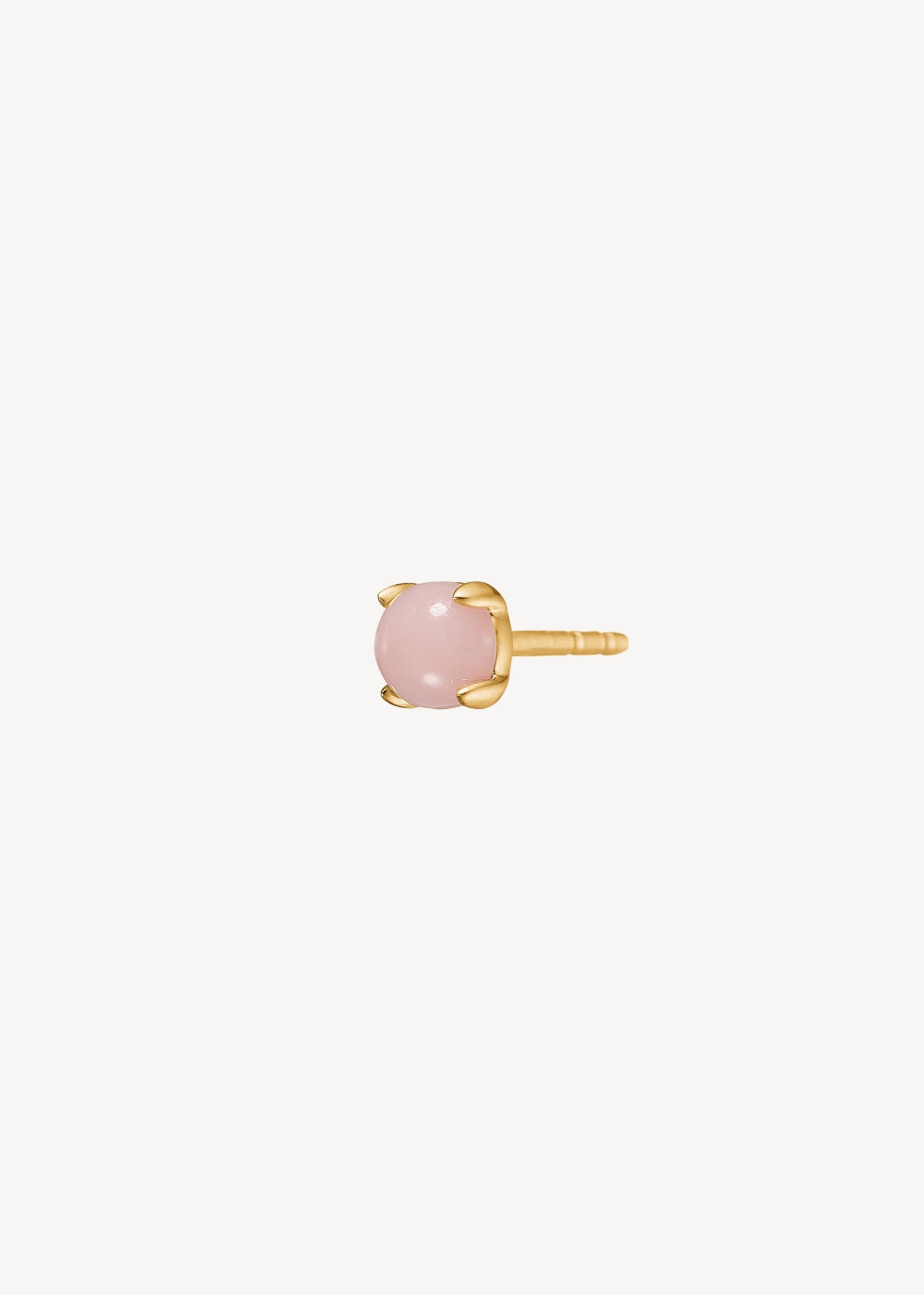 10-Karat Bon-bon ear stud with Pink Opal