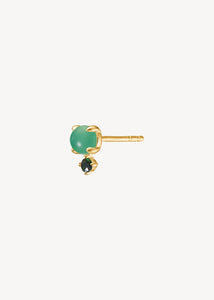 10-Karat Bryna ear stud with Chrysoprase and Tourmaline
