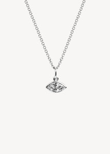 Cute pendant for necklaces on sale in sterling silver with a navette cut zirconia gemstone, perfect gift for her under 20 eur