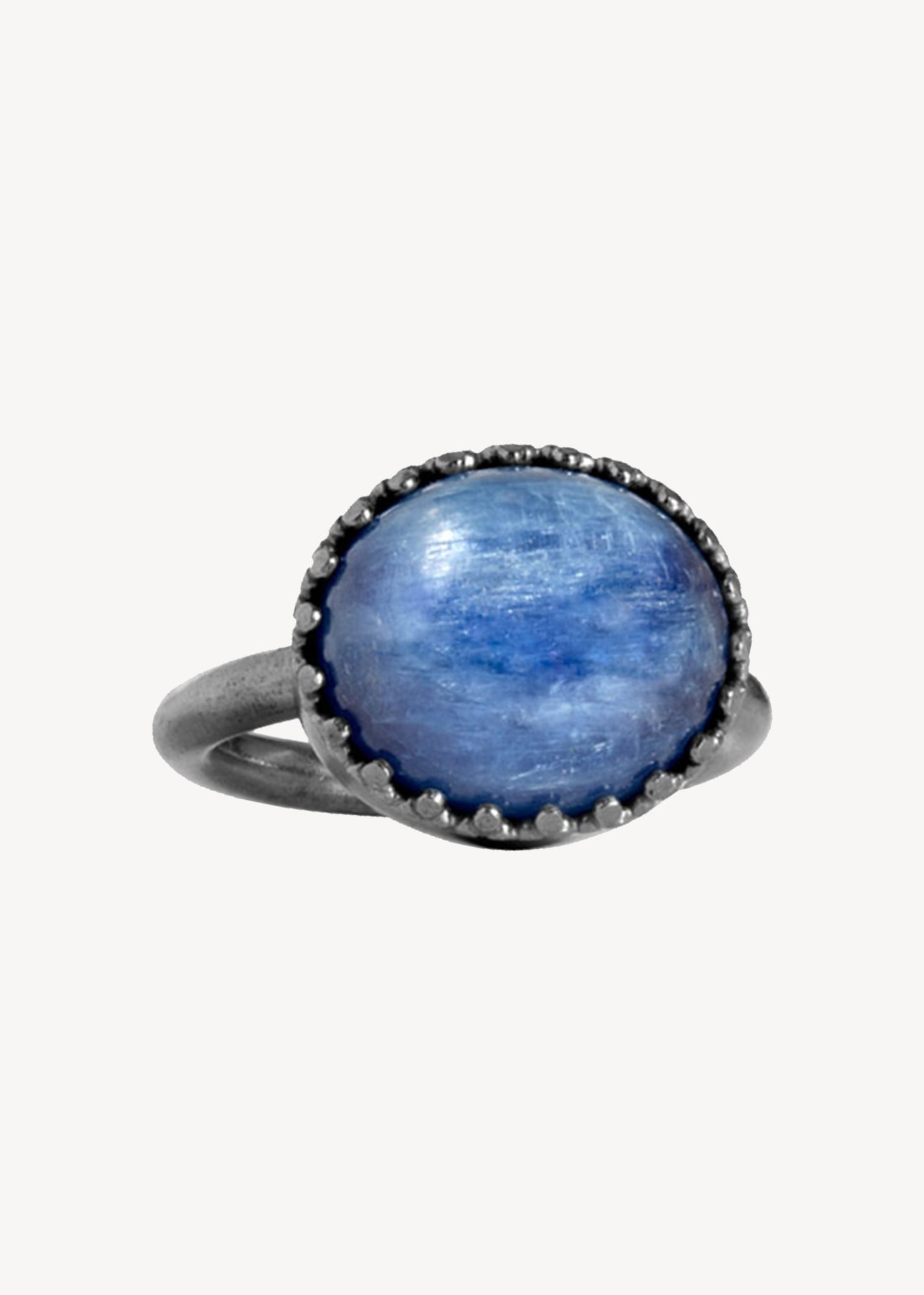 Ceos ring with Kyanite - oxidised silver