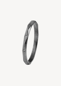 Helena ring with Diamond - oxidised silver