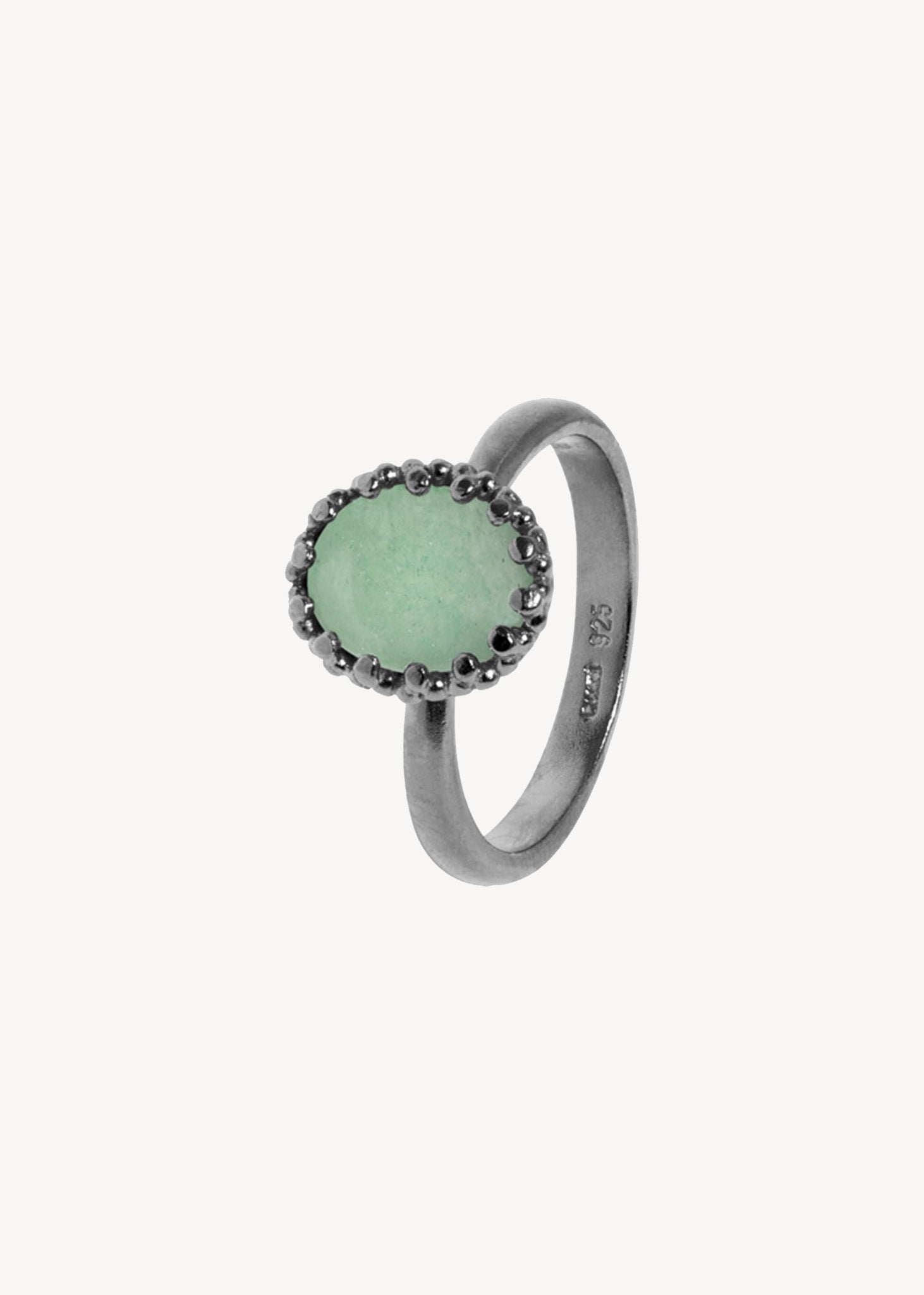 Lana ring with Aventurine - oxidised silver