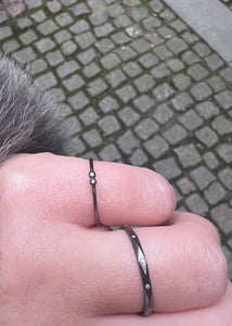 Lya ring with Diamond - oxidised silver