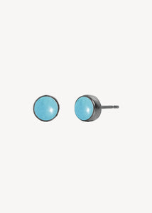 Linnea ear studs with Turquoise - oxidized silver