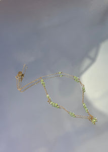 Eiffel necklace with Peridot - gold plated