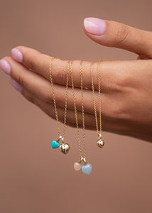 10-Karat Heart pendant with Aquamarine and Diamond
