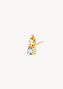 November ear stud with Blue Topaz and Citrine - gold plated