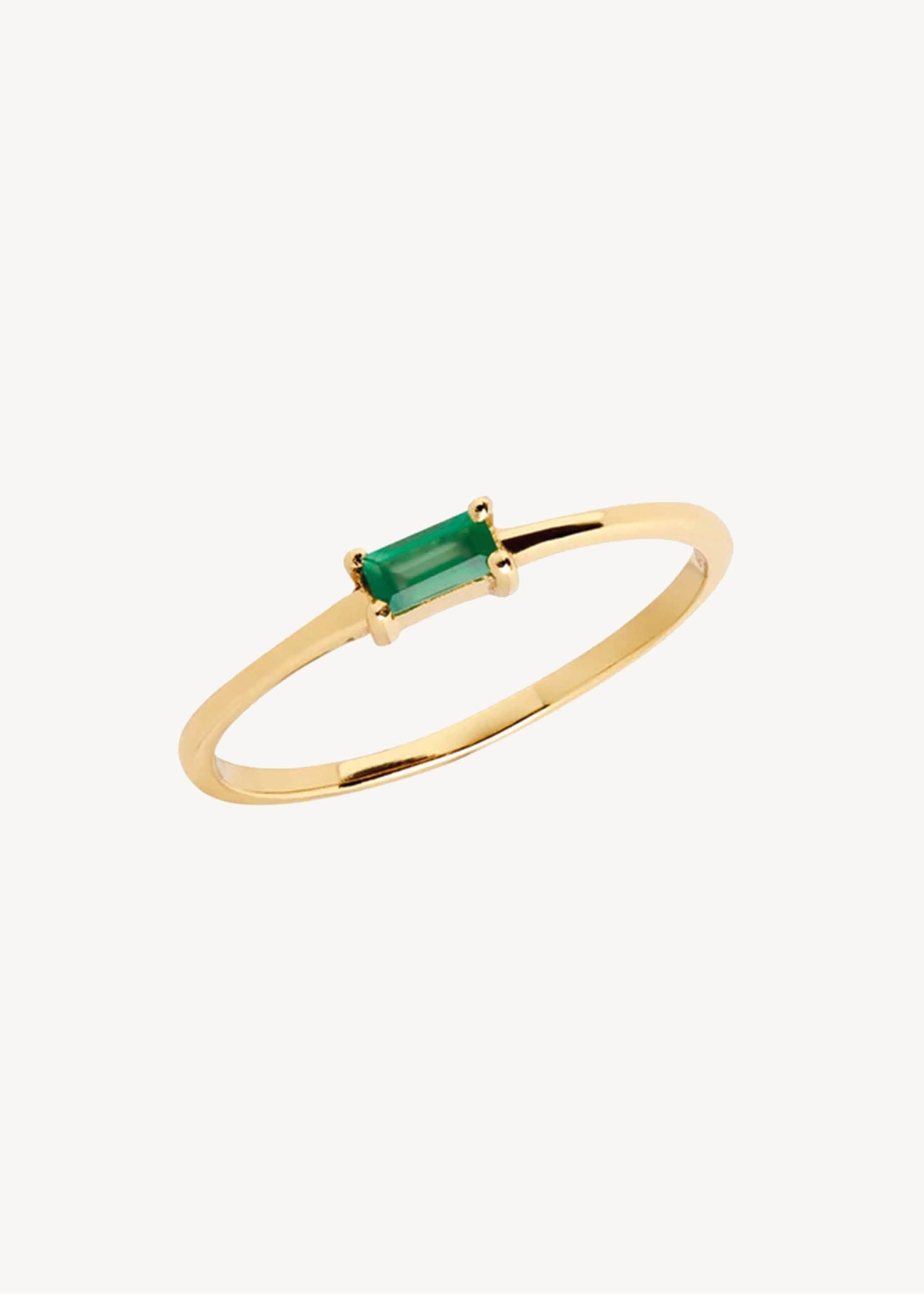 Confetti ring in gold with Green Agate May birthstone – Carré