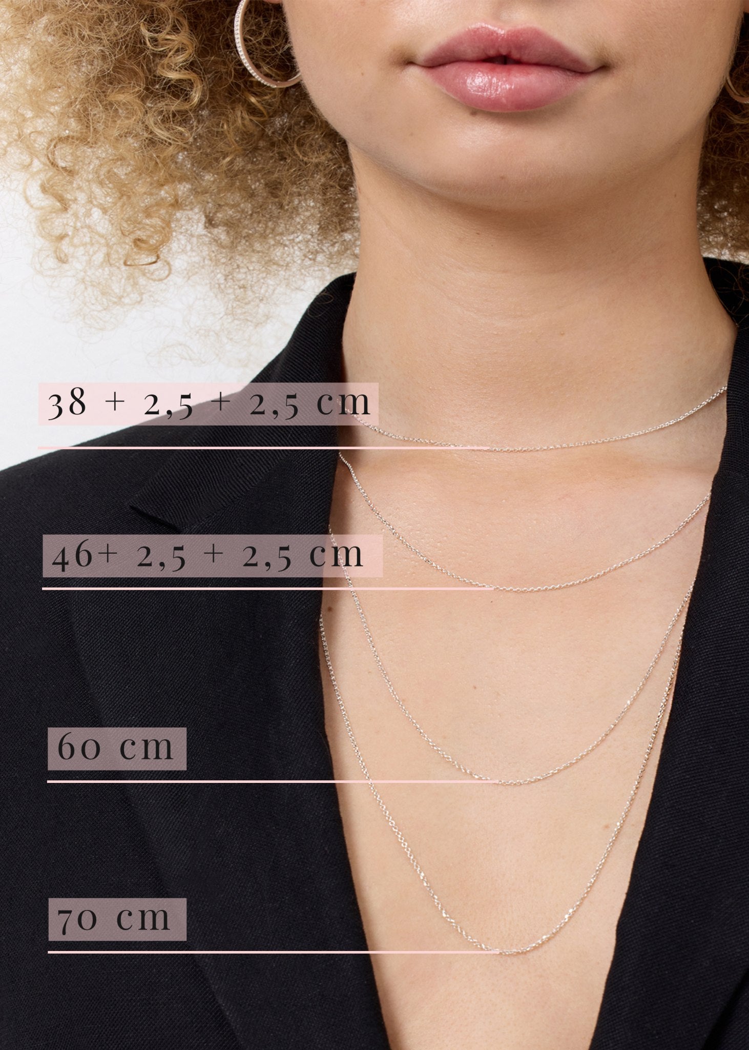 Wave necklace 38+2 cm - silver