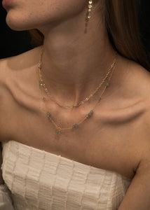 Eiffel necklace with Labradorite - gold plated