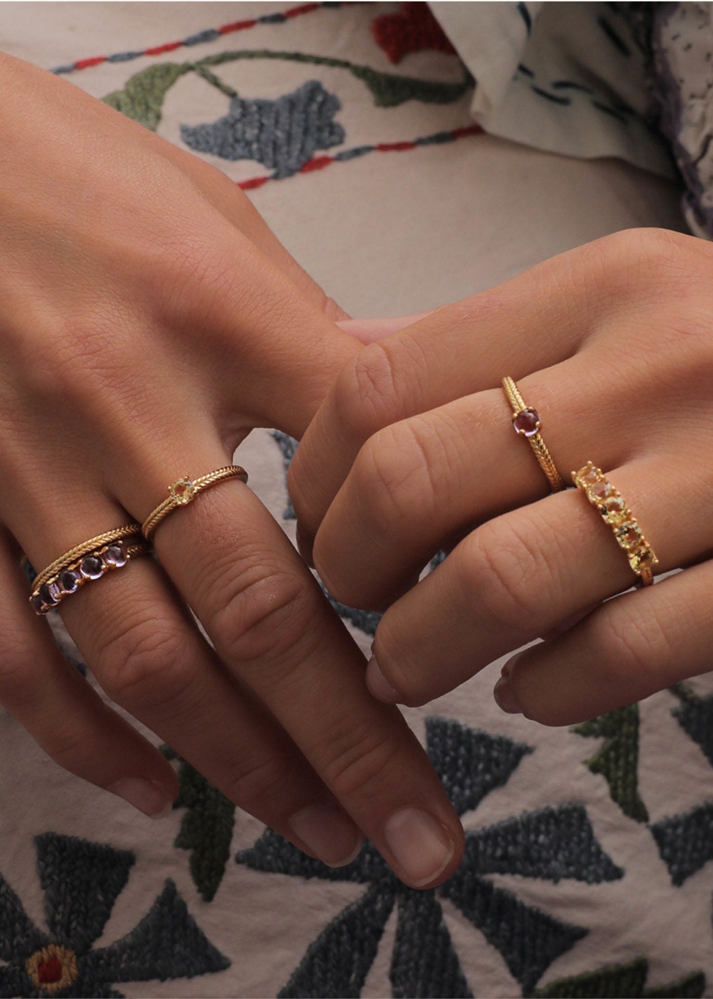 Olalla ring with Amethyst - gold plated