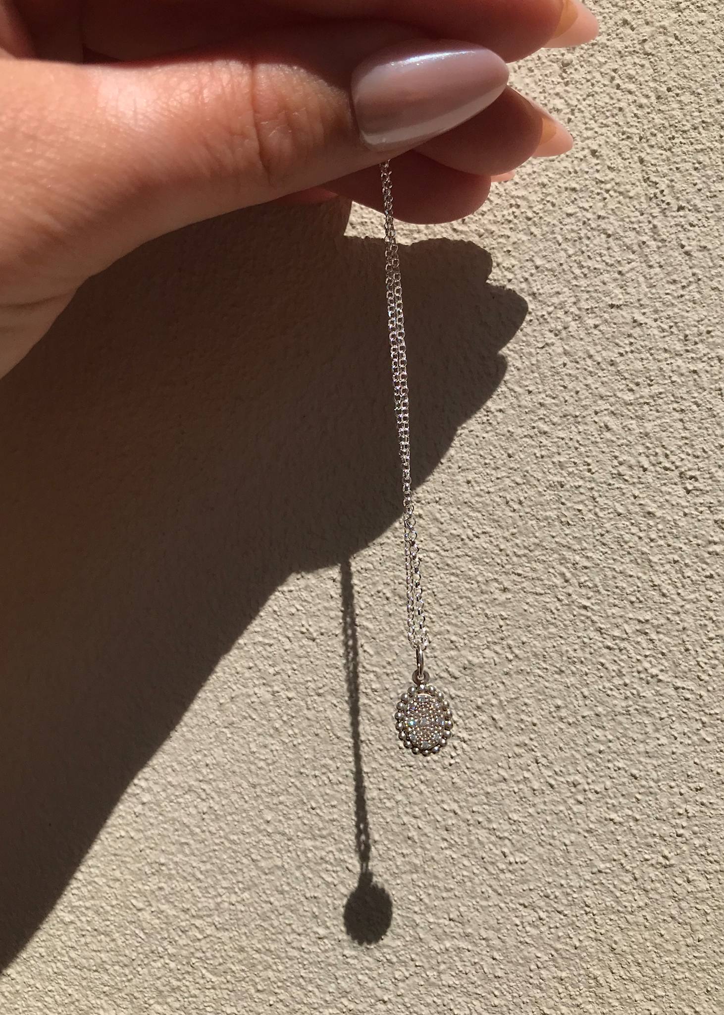Elanor pendant with Diamond - oxidised silver