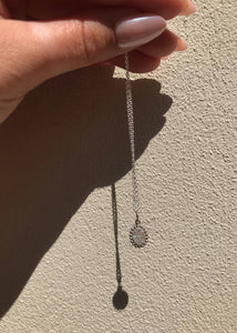 Elanor pendant with Diamond - oxidised silver