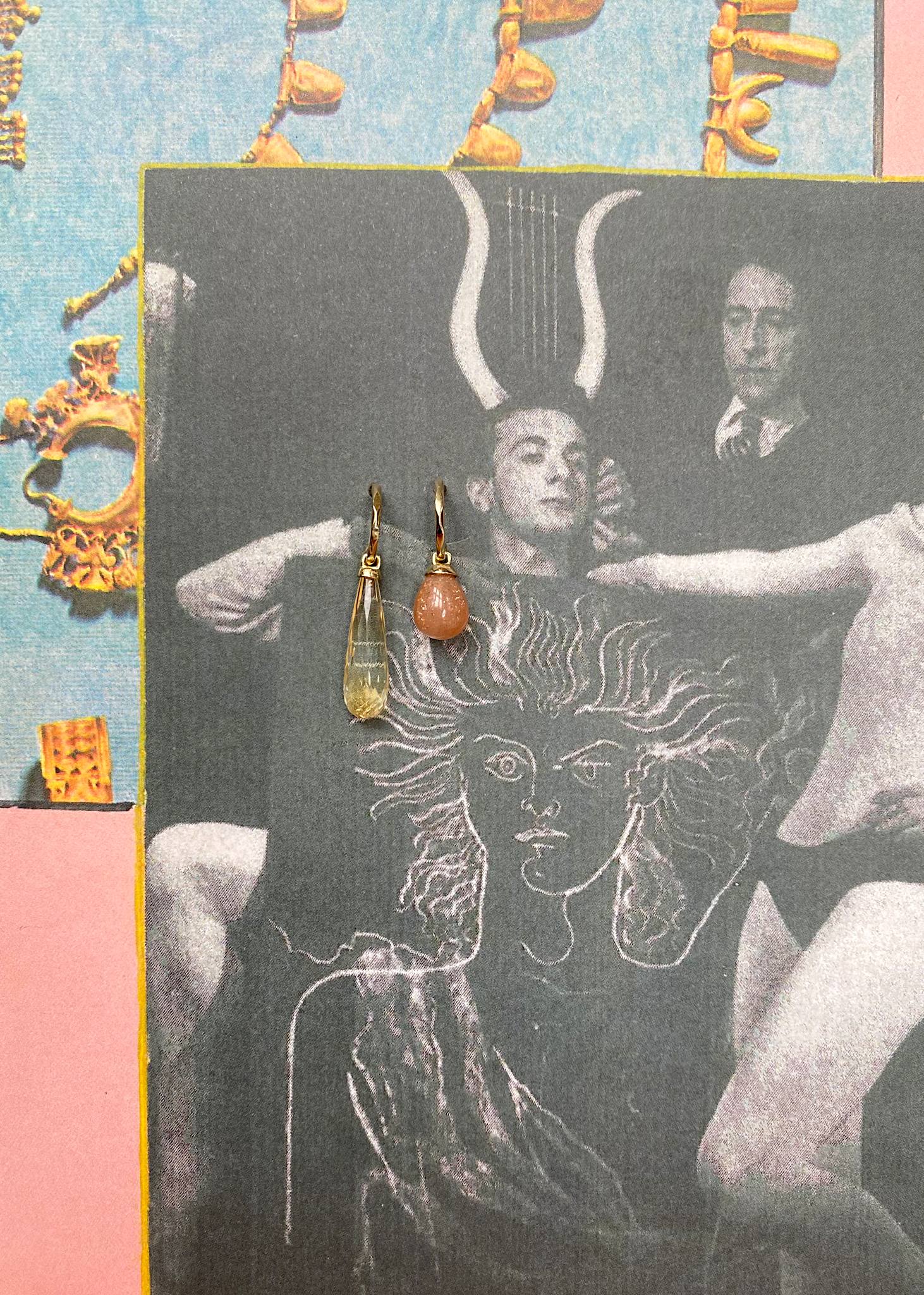 10-Karat Drop charm with Sunstone