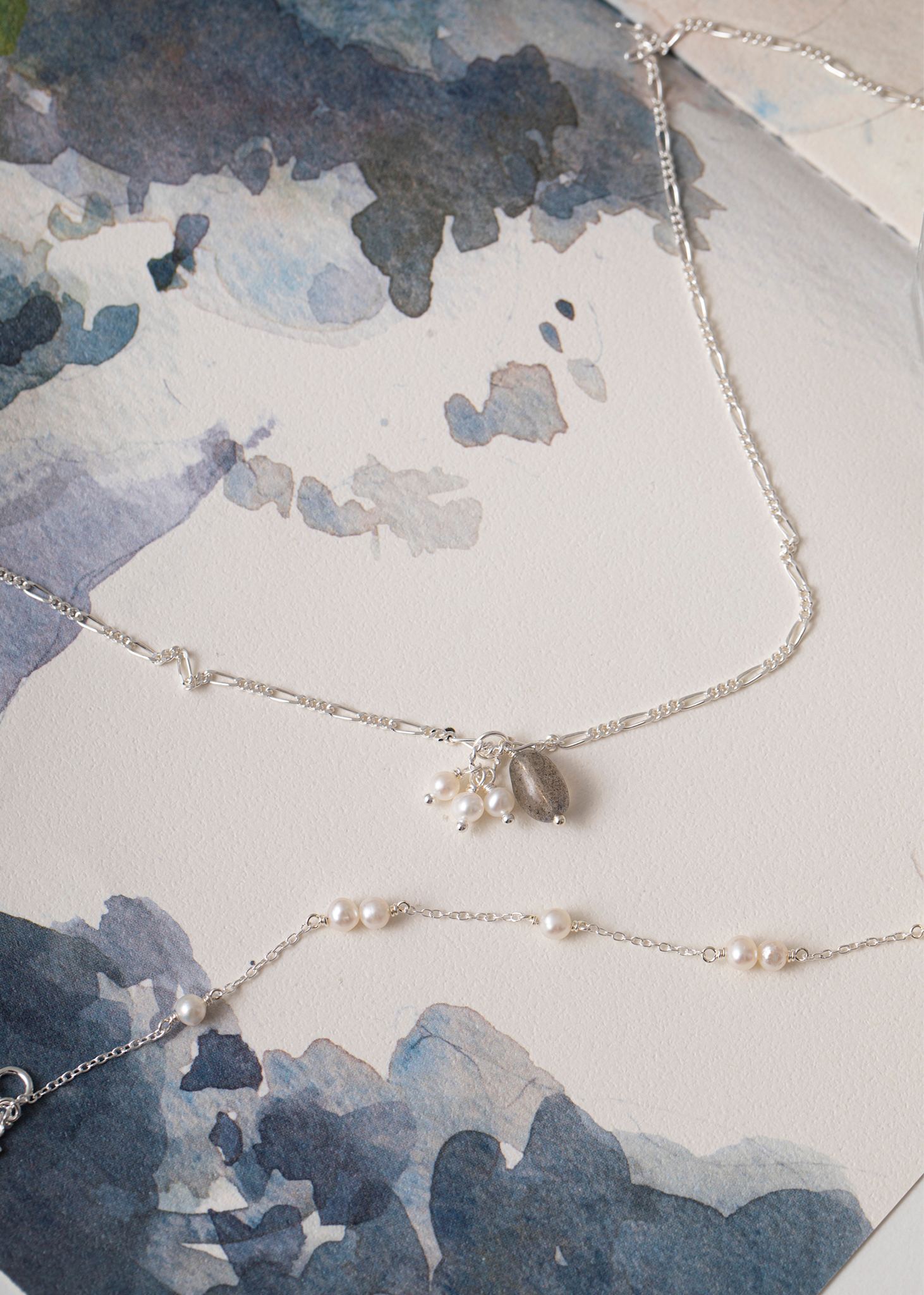 Triad charm with Pearl - silver