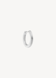 medium hoop for charms in sterling silver for men and women with pinstripes in 1,5 cm, perfect gift for her and gift for him, design your own earrings