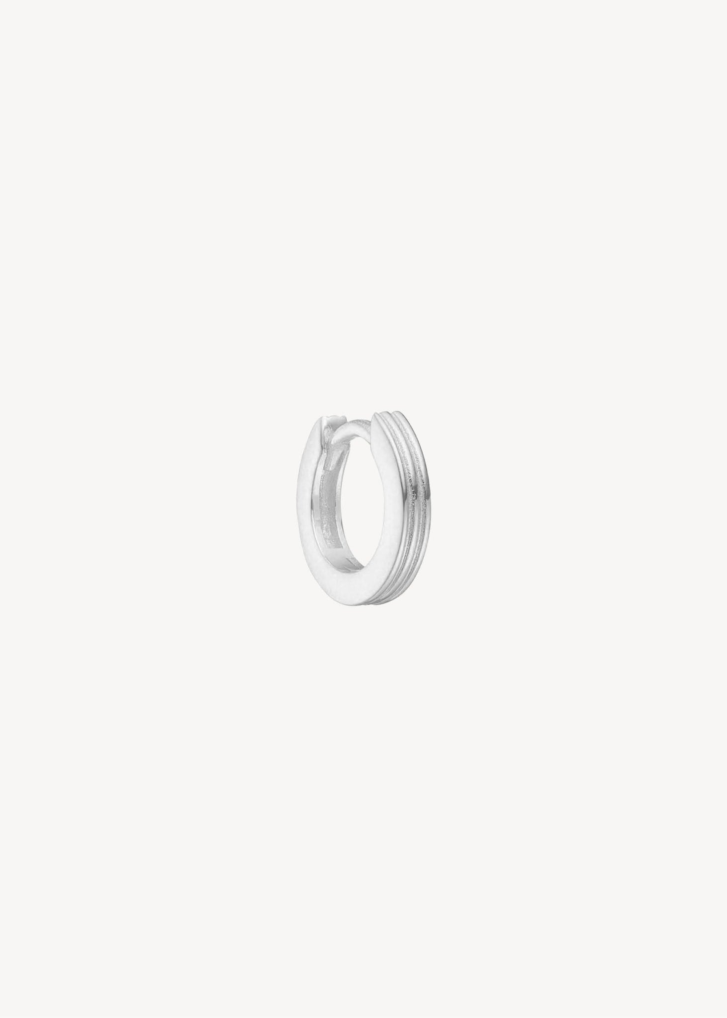 small huggie hoop for charms in sterling silver for men and women with pinstripes, perfect gift for her and gift for him, design your own earrings