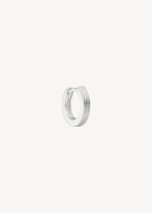 small huggie hoop for charms in sterling silver for men and women with pinstripes, perfect gift for her and gift for him, design your own earrings