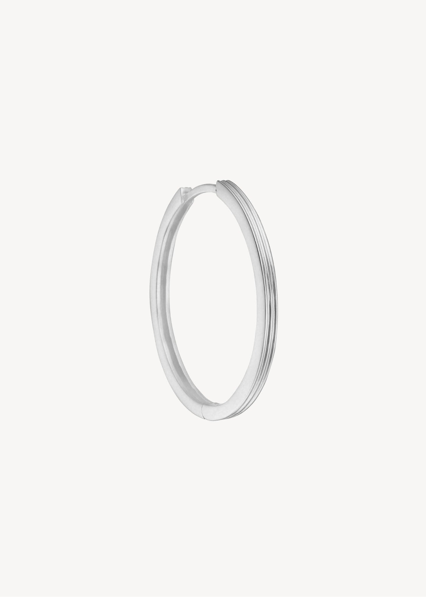 Large hoop for charms in sterling silver for men and women with pinstripes, perfect gift for her and gift for him, design your own earrings