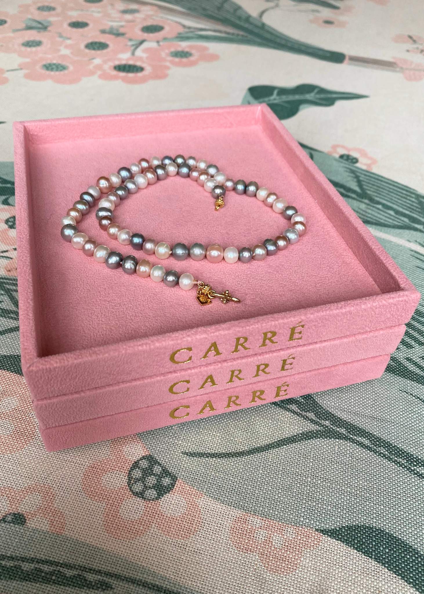 Universal jewelry tray - Pink Velour