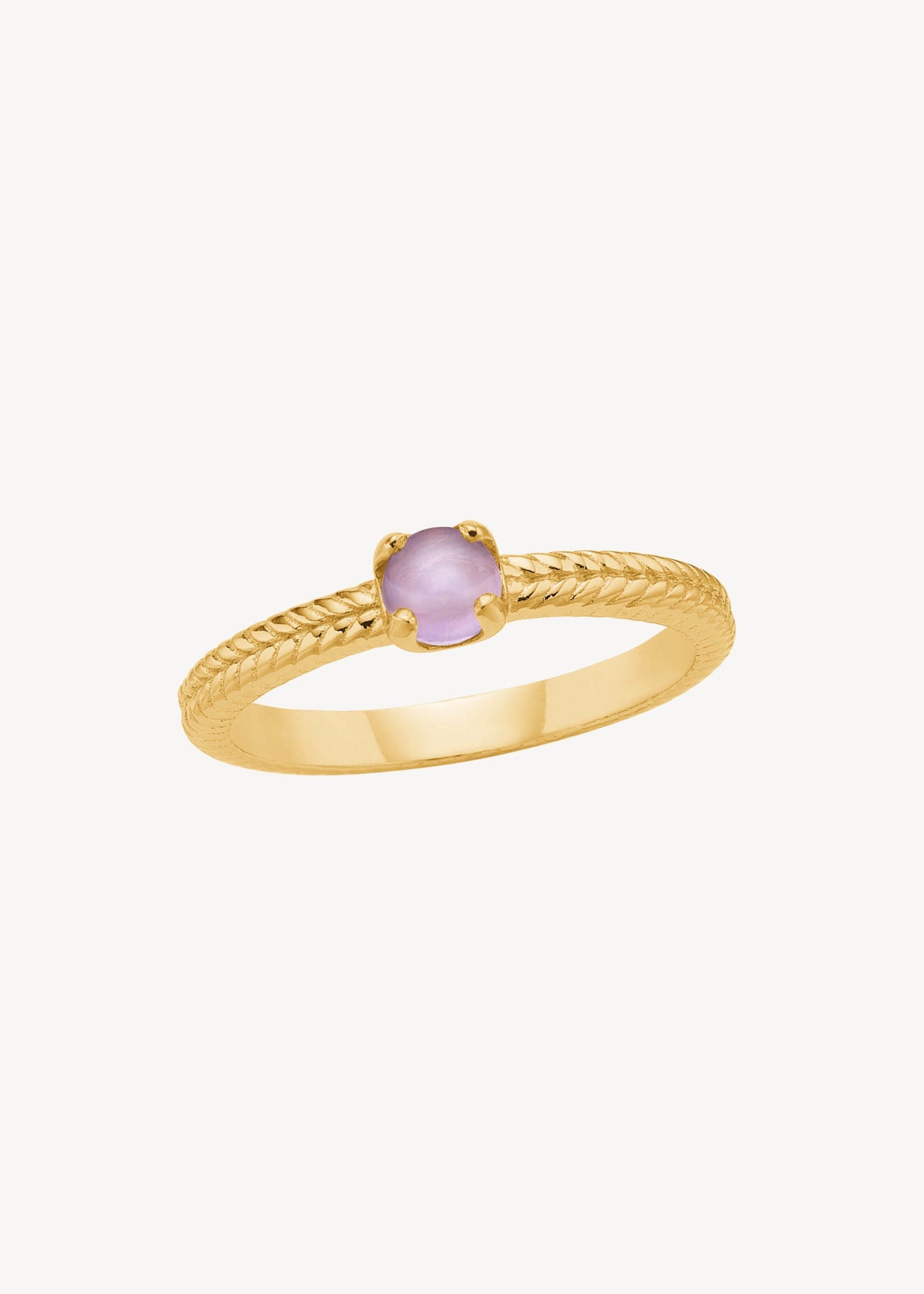 Olalla ring with Amethyst - gold plated