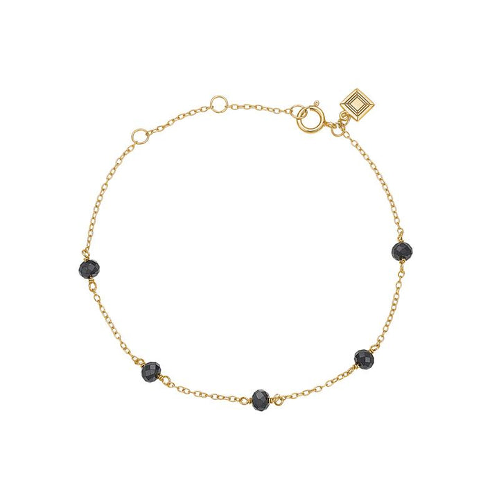 Salome bracelet with Black Spinel - gold plated