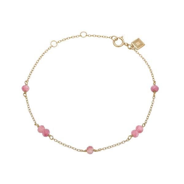 Maia bracelet with Pink Tourmaline  - gold plated