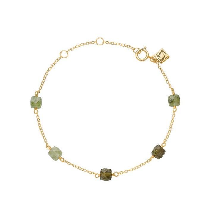 Salome bracelet with Green Garnet - gold plated