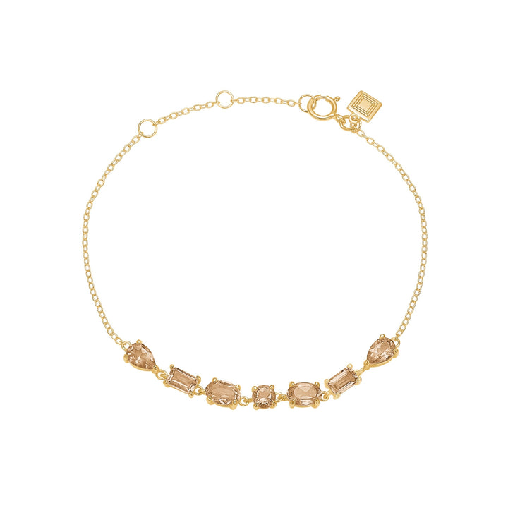 Adrienne bracelet with Champagne Quartz - gold plated