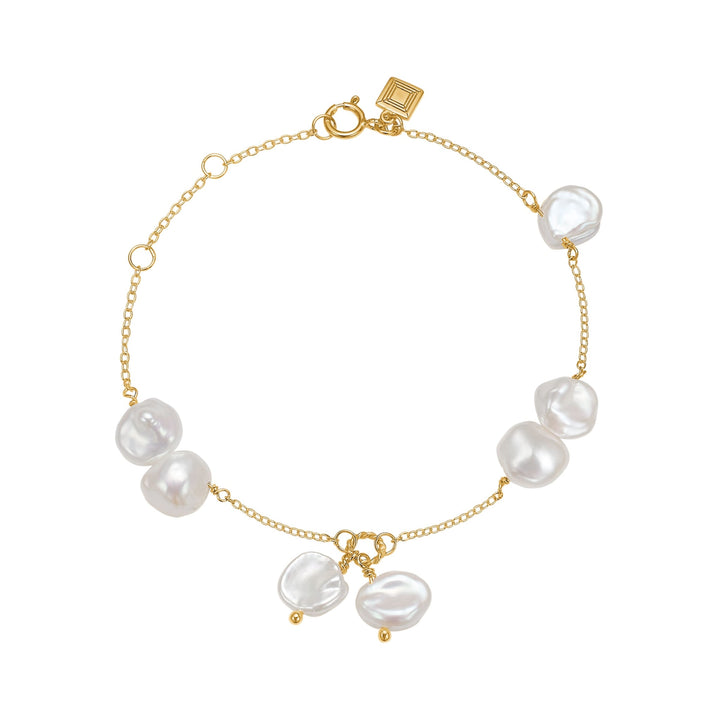Ines bracelet with Keshi Pearl - gold plated
