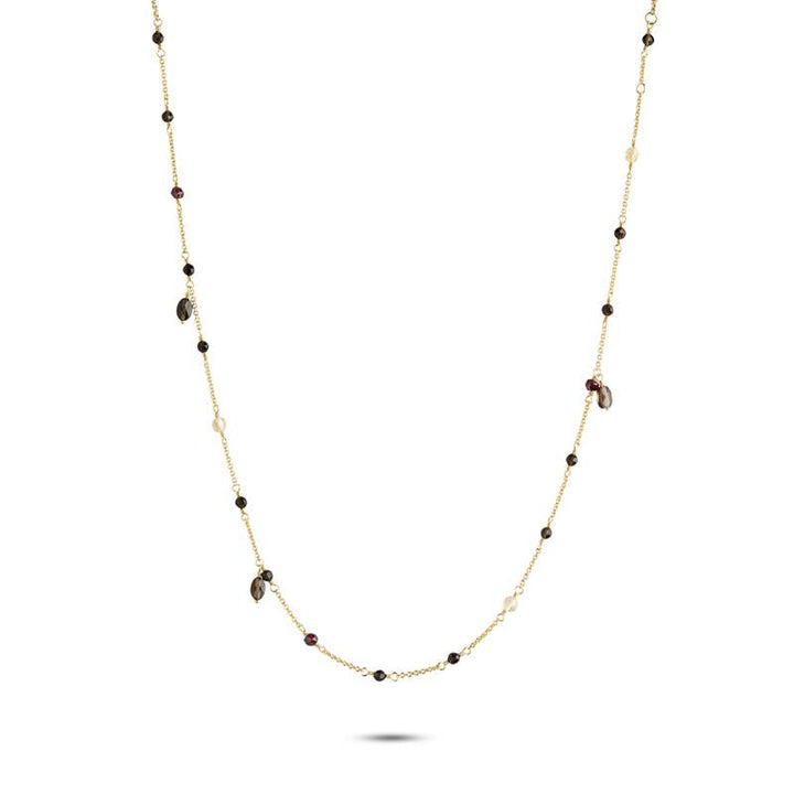 Lidia chain with gemstones - gold plated
