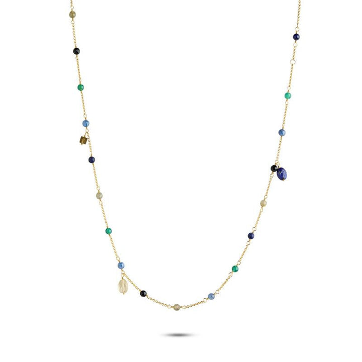 Lidia chain with gemstones - gold plated