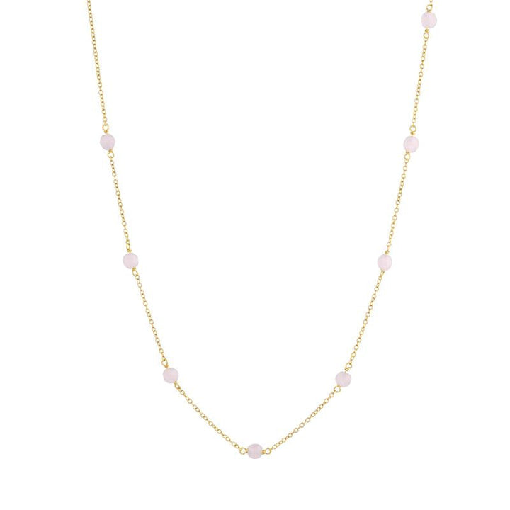 Azalea chain with Rose Quartz - gold plated