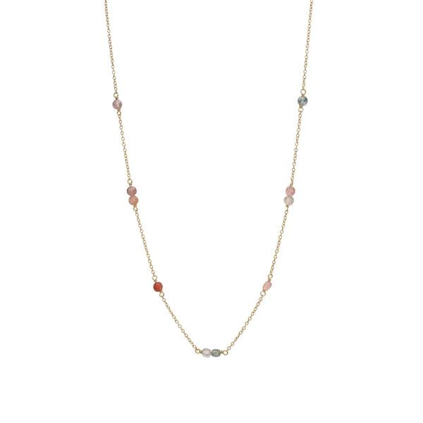 Paloma chain with Pink Spinel - gold plated
