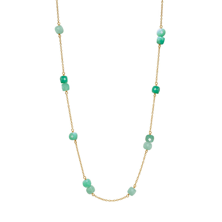 Ava chain with Chrysoprase - gold plated