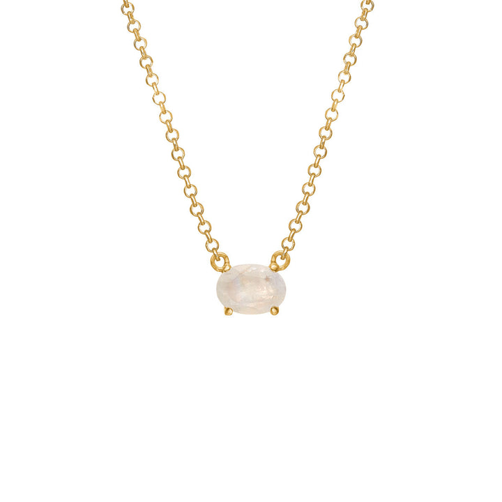 Valentine chain with Rainbow Moonstone - gold plated
