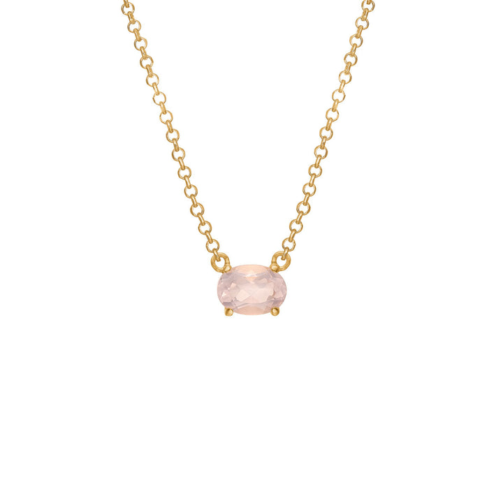 Valentine chain with Rose Quartz - gold plated