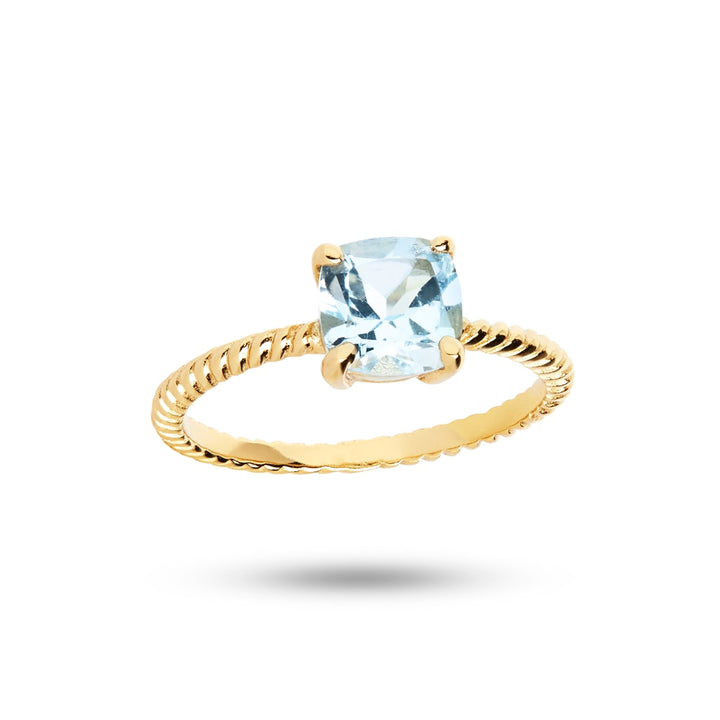 Delphine ring with Blue Topaz - gold plated