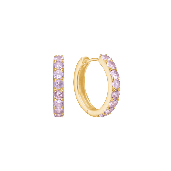 Rosalba hoops with Amethyst 2 cm - gold plated