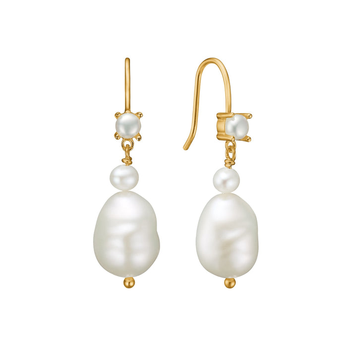 Evie earrings with Pearl - gold plated
