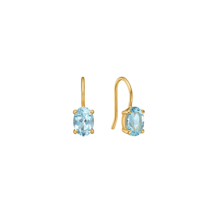 Valentine earrings with Blue Topaz - gold plated
