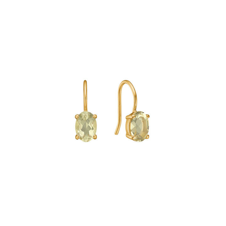 Valentine earrings with Lemon Quartz - gold plated
