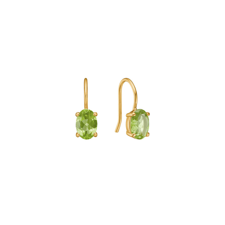 Valentine earrings with Peridot - gold plated