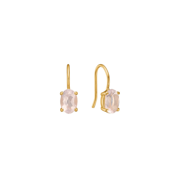 Valentine earrings with Rose Quartz - gold plated