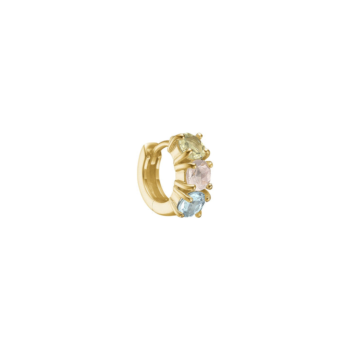 GEM hoop with gemstones 1cm - gold plated
