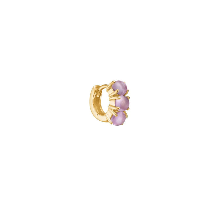 GEM hoop with Amethyst 1cm - gold plated