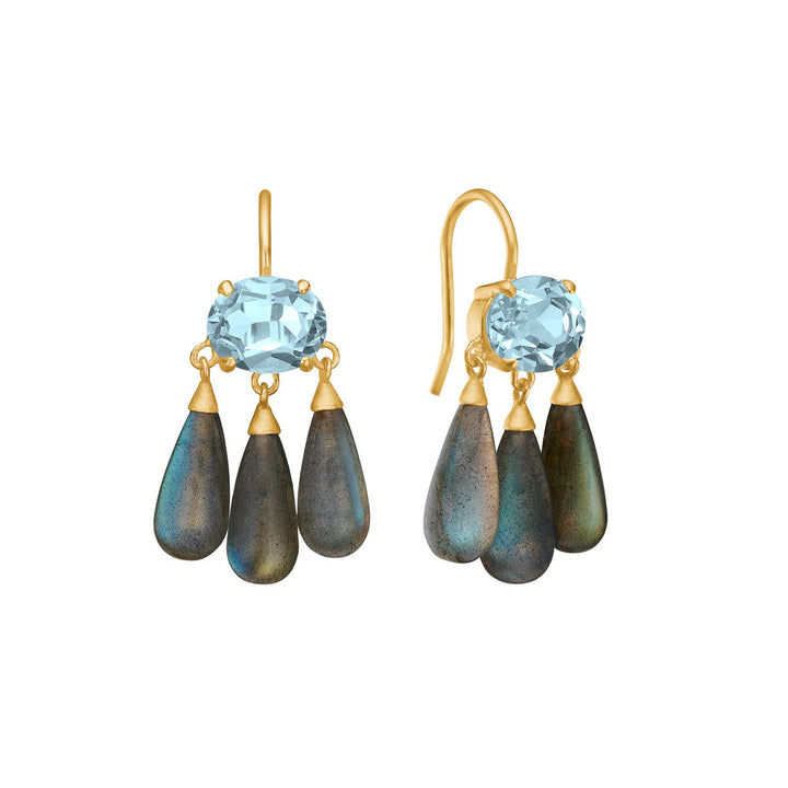 Esme earrings with Blue Topaz and Labradorite - gold plated